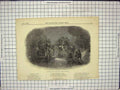 Original Old Antique Print 1849 Style Mail Coach Horses Letters Fine Art 19th