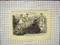 Original Old Antique Print Paris Fashion June Ladies Dresses 20th Century