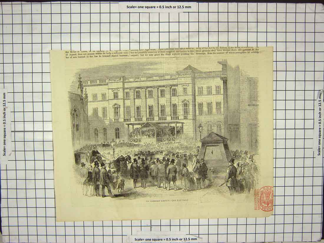 Original Old Antique Print Edinburgh Election Scotland Parliament Building