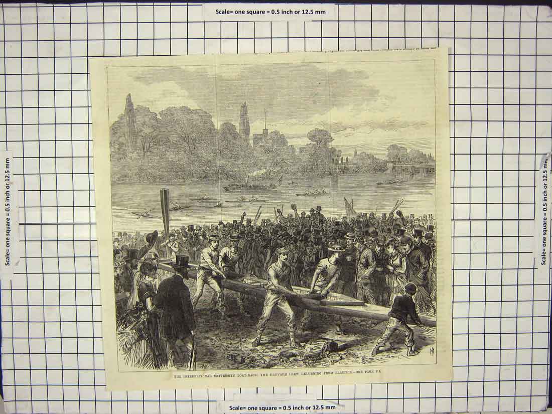 Original Old Antique Print Deep River Ottawa 1858 Canada Mountains Victorian