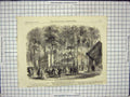 Original Old Antique Print 1856 Paris Poultry Show Champs Elysees France 19th