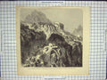 Old Antique Print War Garibaldians Artillery Monte Pagano Tyrol Mountains