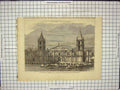 Original Old Antique Print Cathedral Arequipa Buildings Architecture Peru