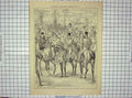 Original Old Antique Print 1887 West Norfolk Hounds Dogs Hunting Sport Horses