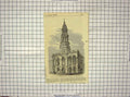 Original Old Antique Print New Townhall Adelaide South Australia Architecture