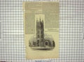 Original Old Antique Print Church St. Mary Magdalene Taunton Architecture