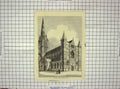 Original Old Antique Print North-West View Salisbury Cathedral Architcture