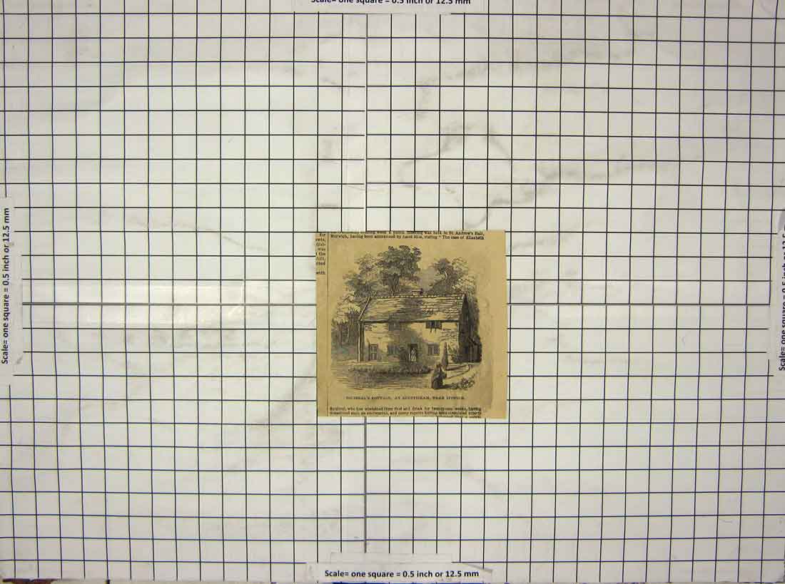 Original Old Antique Print View Squirrel'S Cottage Shottisham Ipswich England