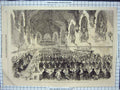 Original Old Antique Print Duke Norfolk Dinner Baron'S Hall