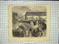 Original Old Antique Print Disaster At Chester Railway Funeral