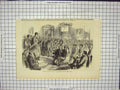 Original Old Antique Print Singular Religious Festival Mentone