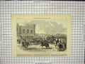 Original Old Antique Print Lord Mayors Day Procession New Palace-Yard