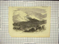 Original Old Antique Print War On Punjaub Frontier Fort Dilboree
