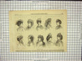 Original Old Antique Print Bonnets And Hats Paris Winter Fashion