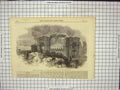 Original Old Antique Print Blowing Up Eastern Arch Great Exhibition