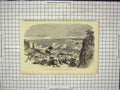 Original Old Antique Print Picture Model Town And Forts Sebastopol
