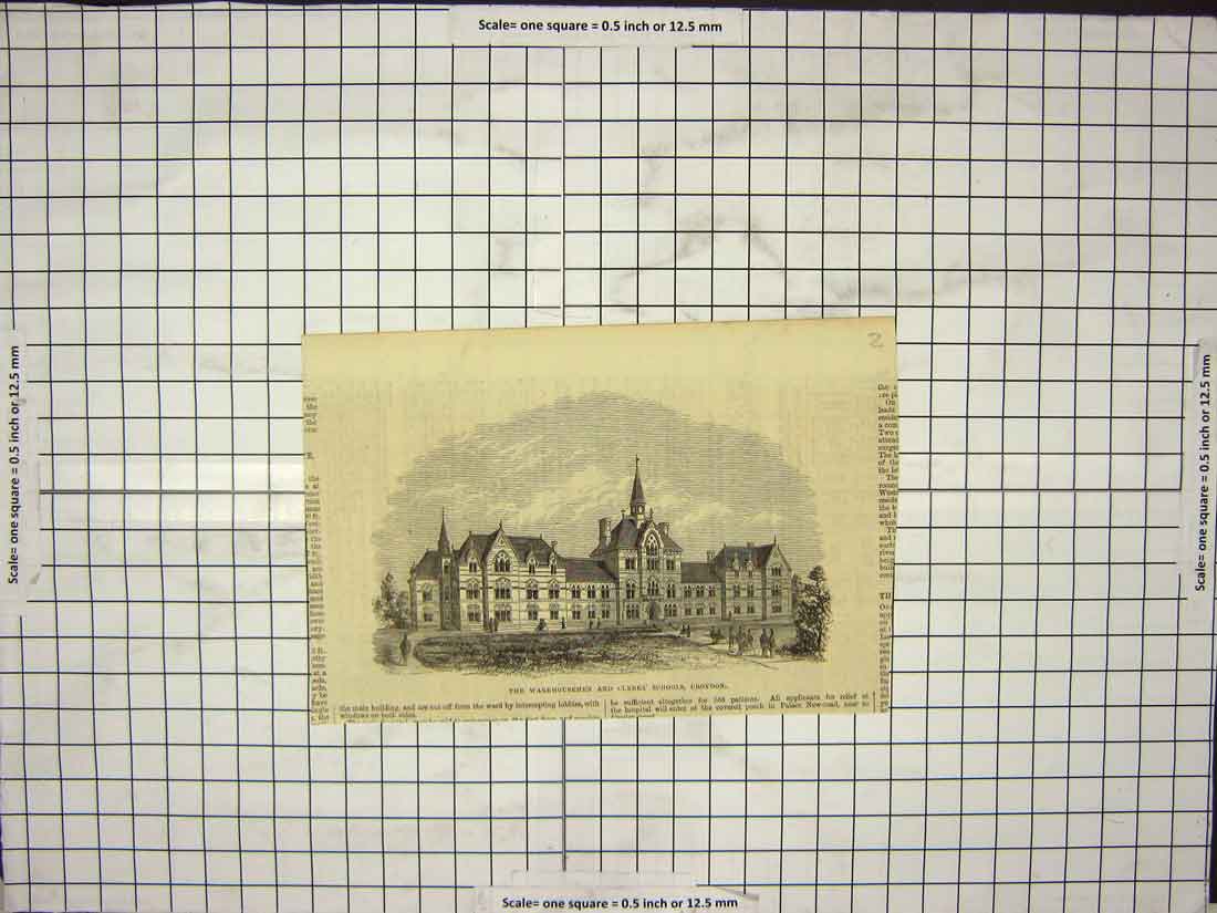 Original Old Antique Print Warehousemen And Clerk'S School