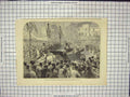 Original Old Antique Print Prince And Princess Wales Leave Windsor Castle