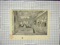 Original Old Antique Print State Apartments Queen Audience Chamber