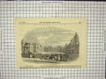 Original Old Antique Print Great Quadrangle Windsor Castle Children
