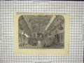 Original Old Antique Print Windsor Castle Waterloo Chamber