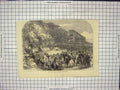 Original Old Antique Print Ladies Lawn Goodwood Trees Crowds Men Women