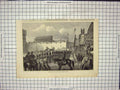 Original Old Antique Print Bridal Party Leaving St Georges Chapel