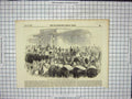 Original Old Antique Print Leaving Western Railway Windsor Horses