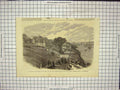Original Old Antique Print Isle Wight Public Path Drinking Fountain