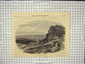 Original Old Antique Print Beacon Hill Charnwood Forest Rocks Napoleonic Era