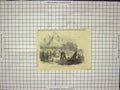 Original Old Antique Print Cutting First Turf Railway Deeside Napoleonic Era