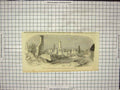 Original Old Antique Print Ruins Fire Harwell Near Abindon Burned 20th Century