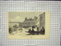 Original Old Antique Print Floods Windsor Boats Water Rowing