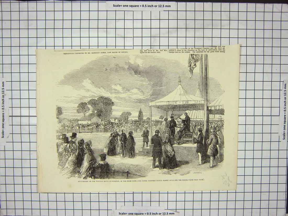 Original Old Antique Print Anniversary Windsor Royal Association
