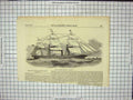 Original Old Antique Print Steam Boat Cleopatra Australian The Thames