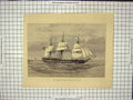 Original Old Antique Print Cospatrick Emigrant Ship Burned At Sea