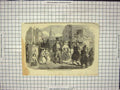 Original Old Antique Print Rosiere Nanterre Paris Damaged