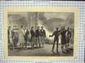 Original Old Antique Print Highland Welcome Prince Wales