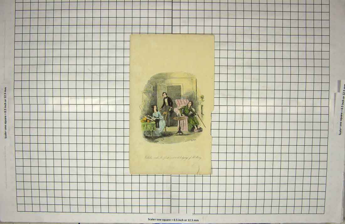 Original Old Antique Print Colour Nicholas Bray Family Home