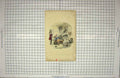 Original Old Antique Print Colour Scene Mr. Malon Friend Smokng Fireplace