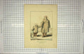 Original Old Antique Print Colour Saimoyedes Costumes Mother Child