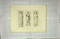 Original Old Antique Print 1828 Gloucester Cathedral Sepulchral Storm Normandy