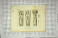 Original Old Antique Print 1825 Exeter Cathedral Effigies Bishops Bartholomew