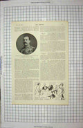 Original Old Antique Print 1900 Crole Wyndham Man Courts Justice Social Jester