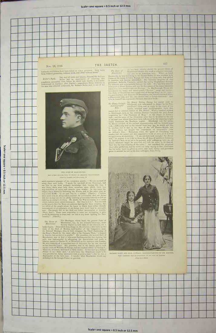 Antique Old Print 1900 Duke Manchester Eloff Guttman France Social Jester 20th