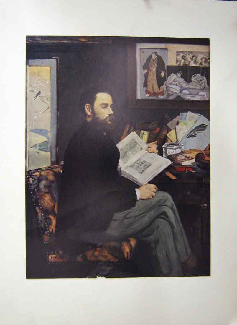 Original Old Antique Print Portrait Emile Zola C.1868 19th Century