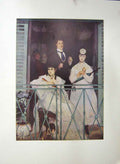Original Old Antique Print The Balcony Women Man C.1869 19th Century