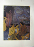Original Old Antique Print Where Do We Come From Baby Men Women