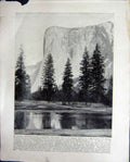 Original Old Antique Print Capitan Yosemite Valley California Mariposa Wawona