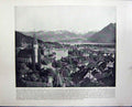 Old Antique Print Thun Bernese Alps Switzerland Palace Brussels Belgium